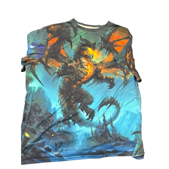 Allure Bridals Other - 6XL Lava Dragon Graphic T-Shirt Fantasy Fire Monster Big & Tall All Over Print